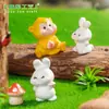 Figurillas miniatura, creativas y adorables de mono y conejo para paisajismo, decoraciones DIY y accesorios; perfecto para jardines en miniatura y adornos de coche