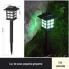 Lâmpada de Gramado LED Solar para Exterior Lâmpada de Casa Pequena Mini Lâmpada Solar Lâmpada de Palácio Pequeno Lâmpada de Atmosfera para Pátio Jardim
