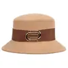 Rongmei 2026 Nuevo Sombrero Clásico Hepburn Transfronterizo con Ala Curva, Sombrero de Mezcla de Seda y Lana, Elegante Sombrero de Estilo Francés