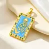 Joyería Estilo Minimalista Europeo y Americano, Colgante con Goteo de Aceite, Collar con Placa Rectangular de Nombre Personalizado para Mujer, Suministro de Fabricante Transfronterizo