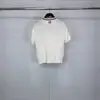 Venda Direta da Fábrica Tb Verão Novo Gola Redonda Manga Curta Estampa Ondas de Água Feminino Casual, Confortável e Versátil Botão Manga Curta