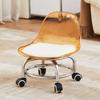 Silla Acrílica Transparente Personalizada con Polea para Bebé/Niño Pequeño, Taburete Bajo, Rueda Universal, Taburete Pequeño para Niños, Silla Giratoria Desmontable