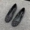 Sapatilha Mary Jane Feminina Versátil de Bico Baixo com Bolinhas Tendência e Fivela Plana Sapatos 2026