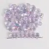 Contas de Vidro Lisas com Furo Reto em Formato de Coração Gradiente Gota d'Água Pétalas Estrela de Cinco Pontas DIY Materiais para Roupas e Grampos de Cabelo Feitos à Mão