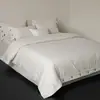 Juego de Cuatro Piezas de Algodón y Lino sin Teñir con Botón de Coco, Algodón Puro, Color Sólido, Funda Nórdica Suave y Cómoda, Ropa de Cama para Casa de Huéspedes, Cómodo y Transpirable