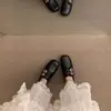 Hebilla de Cinturón Retro Francesa, Zapatos Birkenstock de Suela Blanda, Zapatos de Algodón Cálidos Forrados de Lana, Mocasines, Zapatos Individuales para Mujer