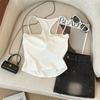 Camisola Verde Calada para Mujer, Ropa de Verano Exterior, Hermoso Espalda de Sujetador, Top Corto Delgado sin Mangas Integrado