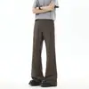 Pantalones de Otoño de Calle Simples con Caída Ropa Urbana Japonesa Versátiles Color Sólido Adelgazantes que Alargan las Piernas Micro-Campana de Moda