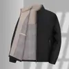 Colección Otoño 2026: Chaqueta con cuello mao para hombres de mediana edad, Ropa exterior delgada informal de primavera/otoño para hombres mayores, Abrigo estilo papá