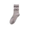 Calcetines de Lana Nuevos Estilo Fair Isle Dibujos Animados Japoneses para Mujer de Media Pantorrilla, Calcetas de Lana Engrosadas de Invierno Caídas