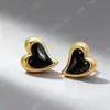 Nuevos Pendientes de Acero Inoxidable, Pendientes de Moda Versátiles de Gama Alta, Pendientes Pequeños Creativos Simples Irregulares de Corazón de Colores