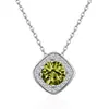 Comércio Transfronteiriço Europeu e Americano Prata Esterlina s925 Diamante Mosan 1ct Colar Feminino Versátil Clássico Pingente Quadrado Joia Quadrada de Prata