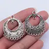 36x29mm 4.4g Plata Antigua Accesorios Retro DIY Conector para Pendientes Conector Redondo para Pendientes