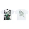 Camiseta de Estrás Emoción Mixta Calle Alta Americana Estampado de Bebé Ángel Holgada Algodón Puro Marca de Moda Manga Corta Verano