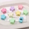 Contas de Coração com Furo Grande Estrela de Cinco Pontas Flor Acrílico DIY Pingente de Bolsa Acessórios de Letra Material para Chaveiro