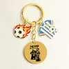 Llavero de Acero Inoxidable Tema Deportivo Fútbol Mundial 2026 Colgante de Ventilador Souvenir Regalo de Graduación