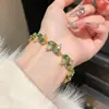 Resplandor Dorado~Pulsera Geométrica de Cierre de Lujo Ligero con Circonita Chapada en Oro Real de 18 Quilates Exquisita Pulsera Joyería de Mano de Gama Alta de Nicho