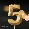Vela de aniversário Casa da Ópera Número dourado 0-9 sem fumaça Bolo de aniversário Festa Confeitaria Sobremesa Vela Plugável Conjunto