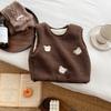 Chaleco para Niñas Otoño e Invierno Traje Estilo Occidental Chaleco de Lana de Cordero Bebé Forro Polar Abrigo Cálido Chaleco Versátil Conjunto de Tres Piezas