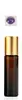 Frasco Roll-on de Vidro Marrom de 10ml com Esfera de Cristal Rosa e Tampa Dourada, Frasco para Óleo Essencial, Frasco de Perfume, Frasco Roll-On, Frasco Dispensador de Óleo Labial