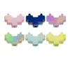 Accesorios de Corazón Pixelado Acrílicos DIY Colgante Hueco Perforado Materiales para Cadena de Teléfono con Cuentas Accesorios de Dibujos Animados