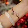 Pulsera de la Suerte con Ágata Blanca y Calcedonia, Hebilla Ping An de Marca Lucky, Cuerda Roja para Cumpleaños de Mujer, Año Nuevo, Tejido a Mano, Mejor Amigo, Pareja