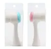 Escova de Limpeza Facial Manual Dupla Face Escova de Limpeza Facial de Silicone 3D Cerdas de Fibra Macia Aparelho de Limpeza Facial Escova Massageadora Ferramenta de Limpeza Profunda