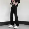 Jeans Branco Flare Estilo Americano da Moda para Homens, Verão Cor Sólida Slim Fit Versátil Reto High Street Casual Calças Longas