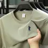Camiseta de algodón puro de manga corta para hombre, bordada, corte holgado, manga media, camiseta de negocios para hombres jóvenes y de mediana edad, camiseta de negocios para ir al trabajo para hombres en verano