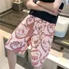 Shorts Esportivos Masculino Solto Casual Calça de Basquete para Estudantes Primavera e Verão Fino Moderno Perna Larga Corrida Noturna Calça Média de Cinco Pontos