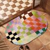 Alfombrilla Creativa de Baño Dopamina Absorbente Secado Rápido Tablero de Ajedrez Barro de Diatomeas Cojín Suave Alfombra Antideslizante para Puerta de Baño