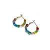 Pendientes Redondos de Vidrio de Colores con Perlas 2025 Pendientes Exquisitos Retro Lujo Accesible Pendientes Elegantes de Gama Alta Nicho Femenino