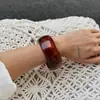 Pulsera Amplia Geométrica Irregular con Gradiente de Acrílico y Pulsera Delgada con Textura de Resina de Alta Gama Transfronteriza Europea y Americana