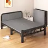 Cama dobrável cama de solteiro casa adulto simples cama de casal sem instalação dormitório quarto de aluguel cama de placa dura pausa para o almoço cama de ferro