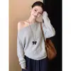 Tricô Outono 2026 Tamanho Plus Size Meninas Cheinhas Manga Única Blusa Feminina Solta Versátil Design Coreano Suéter