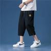 Verão fino algodão e linho Capri Calças masculinas soltas retas Casual Beach Shorts masculinos All-match Trendy Shorts