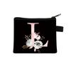 Monedero de moda para mujer, diseño de letras AZ, con cremallera, pequeño bolso cuadrado de poliéster, llavero, monedero para niños, 2022
