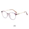 Nuevos Marcos de Gafas Redondos Ultraligeros en Stock con Bloqueo de Luz Azul, Adecuados para Lentes Graduados, Gafas No Graduadas Híbridas de Resina Dorada