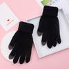 Luvas Simples para Mulheres no Inverno, Compatíveis com Tela Sensível ao Toque, Luvas Quentes de Tricô, Luvas de Lã de Casal com Forro de Lã, Espessas, Luvas Abacaxi à Prova de Vento