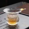 Colador de té al por mayor, filtro de té de vidrio transparente, colador de hojas de té, malla filtrante, filtro, accesorios para juego de té Kung Fu