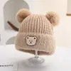 Viento dulce felpa lindo fruta protección de orejas para niños gorra forrada de polar gruesa para niños y niñas gorro de bebé al por mayor gorra transfronteriza