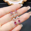 Venta al por mayor de fábrica Pendientes Populares de Granate Natural Plata S925 Incrustado Piedra Principal 4*5 Joyería de Lujo Venta Directa de Fábrica