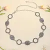 Cadena de cuerpo de anillo metálico de una sola capa punk hip-hop europeo y americano, cadena de cintura de círculo geométrico estilo vintage para mujer