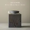 Latão Quadrado para Chá com Esmalte de Ferrugem Banhado a Ouro, Conjunto de Chá Kung Fu Estilo Japonês, Recipiente de Cerâmica para Armazenamento de Chá Doméstico, Latão de Cerâmica Grossa para Chá