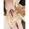 Novo Conjunto de Pijama de Seda Gelada Estilo Coreano para Mulheres, Verão, Manga Curta, Shorts, Camisola, Cardigã, Conjunto de Loungewear Feminino Que Pode Ser Usado Fora, Moderno