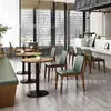 Restaurante Ocidental da Moda Sofá de Assento em Cartão de Madeira Maciça Cadeia de Restaurantes Lanches Hambúrguer Chá com Leite Café Restaurante de Hot Pot Combinação de Mesa e Cadeira