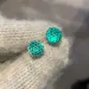 Pendientes de Menta Azul de Verano, Súper Brillantes con Diamantes, Exquisitos Clavos para el Cartílago, Clavos Únicos de Alta Gama para el Lóbulo, Pendientes Únicos y Hermosos