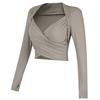 Ropa de Yoga Transfronteriza con Almohadillas en el Pecho, Entrenamiento de Pilates de Alta Gama, Ajustada, Adelgazante, Ropa Deportiva de Manga Larga para Correr
