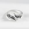 Anillo de Pareja de Alas de Ángel y Diablo Europeas y Americanas Anillo Abierto Ajustable Joyería para Hombre y Mujer Anillo Retro de Plumas