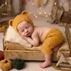 Novedades transfronterizas tejido a mano de mohair ropa con forma de oso para fotografía infantil prendas de punto para fotos de bebé